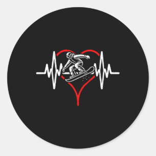 Sticker Rond Heartbeat Skateboarding Skateur Heartline Sports E