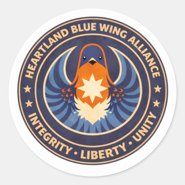 Sticker Rond Heartland Blue Wing Alliance MissouriSticke (Devant)