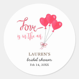 Sticker Rond Hearts Love is in the Air Baby Shower Mariage