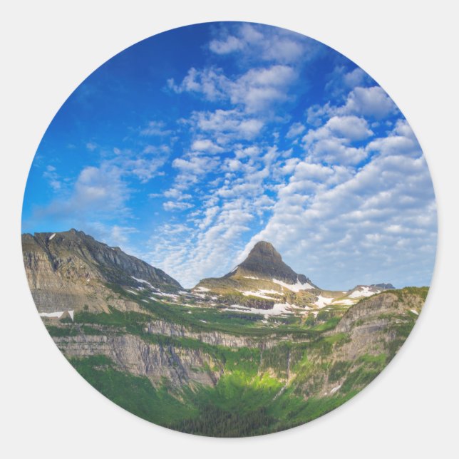 Sticker Rond Heavy Runner et Reynolds Mountain le matin (Devant)