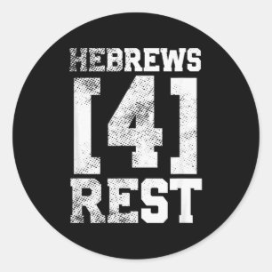 Sticker Rond Hébreux 4 Repos Inspirational Chrétien