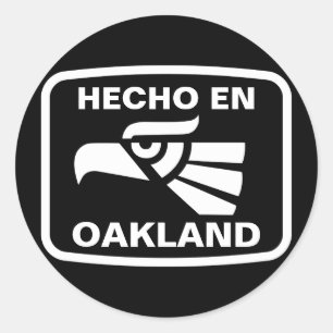 Sticker Rond Hecho en Oakland personalizado personnalisé