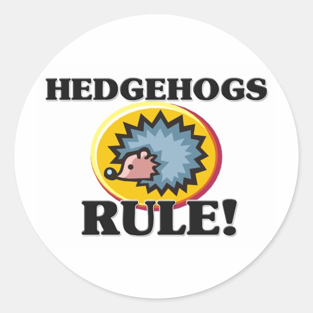 Sticker Rond HÉDGEHOGS Règle ! (Devant)