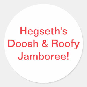 Sticker Rond Hegseth Doosh Roofy Jam Hankamer Artjunkhaus Bande