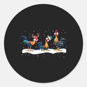 Sticker Rond Hei Hei Chicken Christmas - Uni