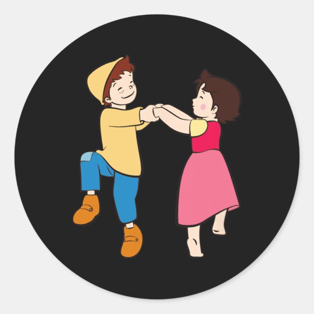 Sticker Rond Heidi Et Peter Dancing Série Tv (Devant)