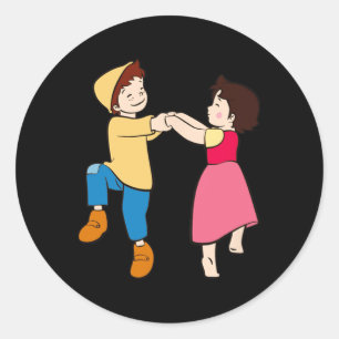 Sticker Rond Heidi Et Peter Dancing Série Tv