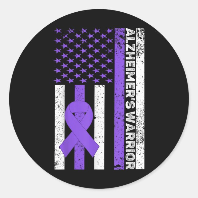 Sticker Rond Heimer Warrior Usa Drapeau Heimers Sensibilisation (Devant)
