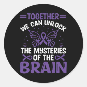 Sticker Rond Heimerheimer Blessure cérébrale Design Purple Heim