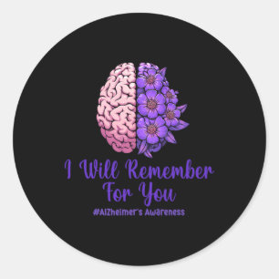 Sticker Rond Heimerheimer Purple Floral Cerveau Je Me Souviendr