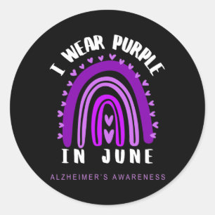 Sticker Rond Heimerheimer Sensibilisation Je Porte Violet En Ju