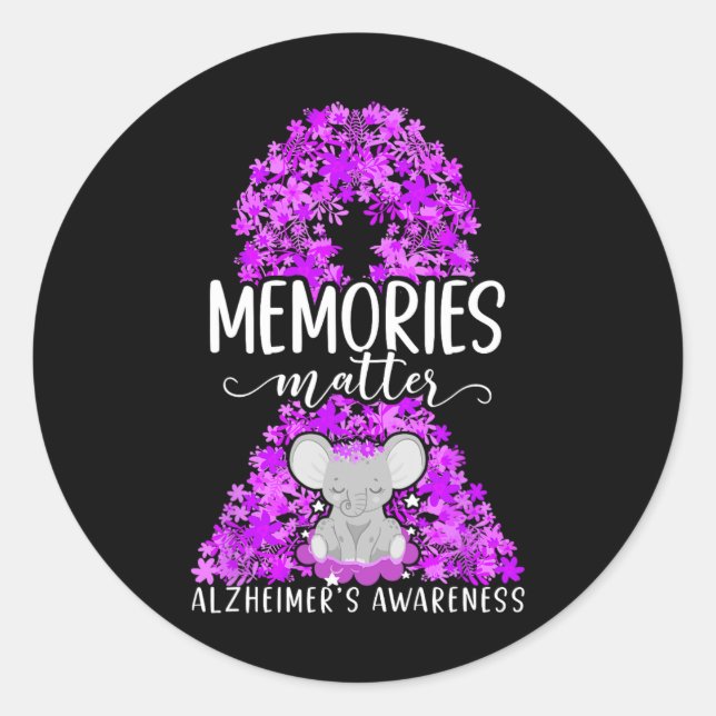 Sticker Rond Heimerheimer's Dementia Sensibilisation Elephant (Devant)