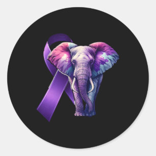 Sticker Rond Heimerheimer's Sensibilisation Support Purple Cute