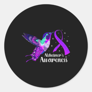 Sticker Rond Heimy Maladie et Hummingbird Purple Sensibilisatio