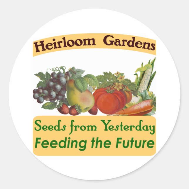 Sticker Rond Heirloom Gardens Green Dire (Devant)