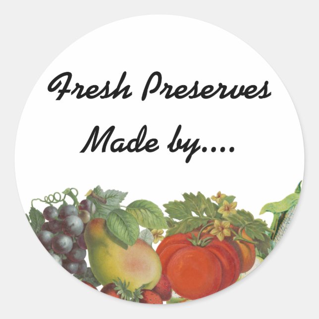 Sticker Rond Heirloom Gardens Semences personnalisées ou Étique (Devant)