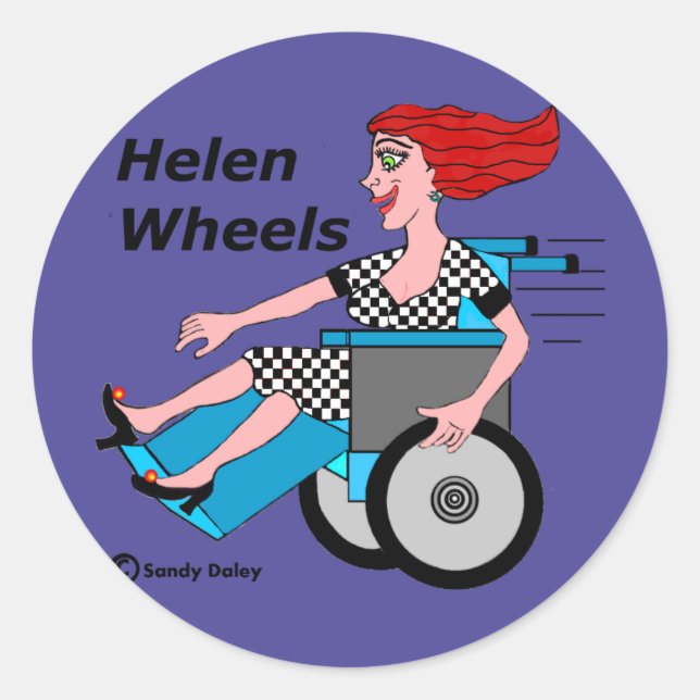 Sticker Rond Helen Wheels Hell on Wheels (Devant)