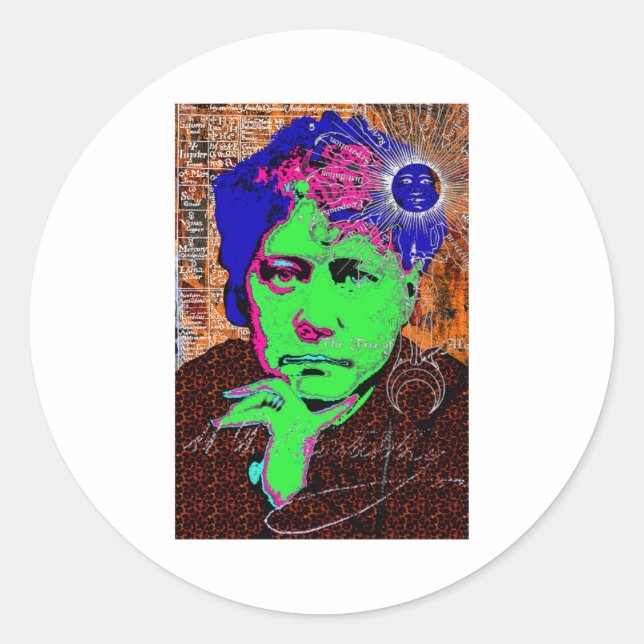 Sticker Rond Helena Blavatsky Theosophy Occult Esoteric New Age (Devant)