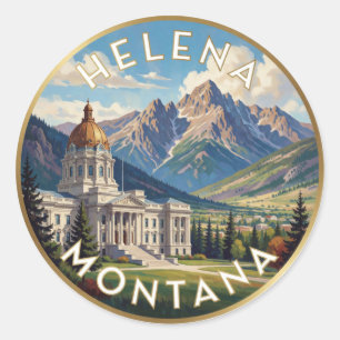 Sticker Rond Helena Montana Voyage dans les Montagnes Rocheuses