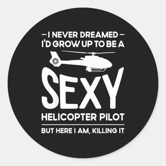 Sticker Rond Helicopter Lot Design For Men Women Helicopter Lov (Devant)
