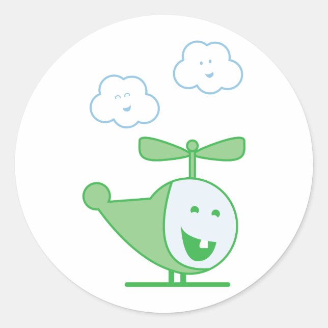 Sticker Rond Hélicoptère (Devant)