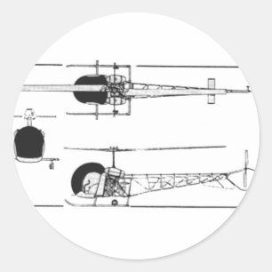 Sticker Rond Hélicoptère Bell 47