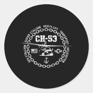 Sticker Rond Hélicoptère militaire Ch-53 Sea Stallion Super Sta