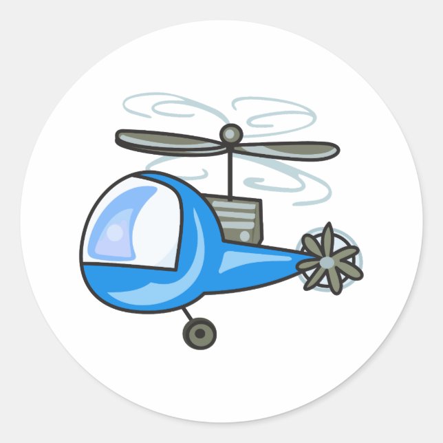 STICKER ROND HÉLICOPTÈRE POUR ENFANTS (Devant)