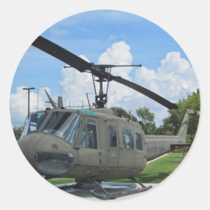 Sticker Rond Hélicoptère vintage de militaires du Vietnam Uh-
