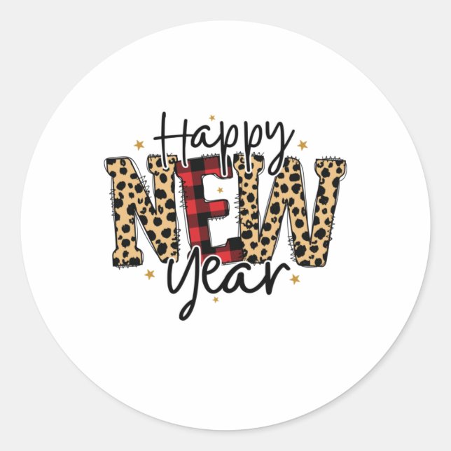 Sticker Rond Hello 2022 Happy New Year 2022 (Devant)