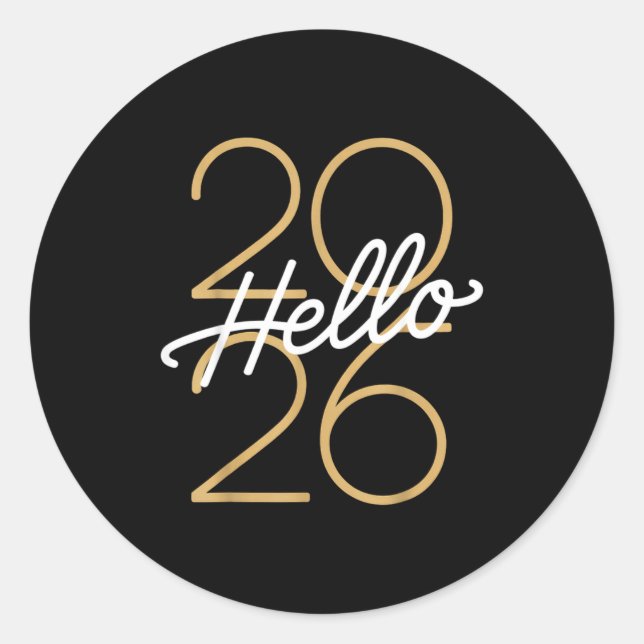 Sticker Rond Hello 2026 New Year Celebration Eve Party Men Wome (Devant)