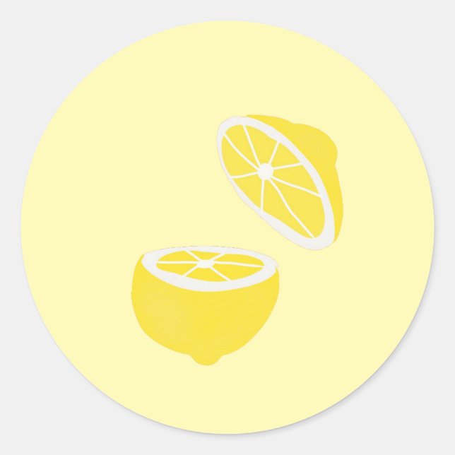 Sticker Rond Hello Lemon jaune moderne fruit (Devant)