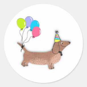 Sticker Rond hello saussendog dog dog lover keychain but