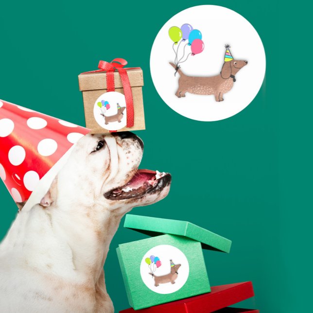 Sticker Rond hello saussendog dog dog lover keychain but (Créateur téléchargé)