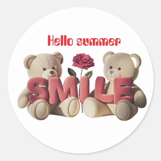 Sticker Rond Hello summer  (Devant)