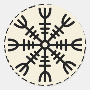 Sticker Rond Helm Viking d'Awe