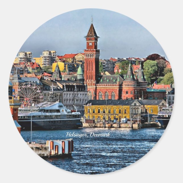 Sticker Rond Helsingor, Danemark (Devant)