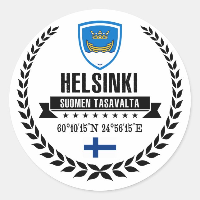 Sticker Rond Helsinki (Devant)