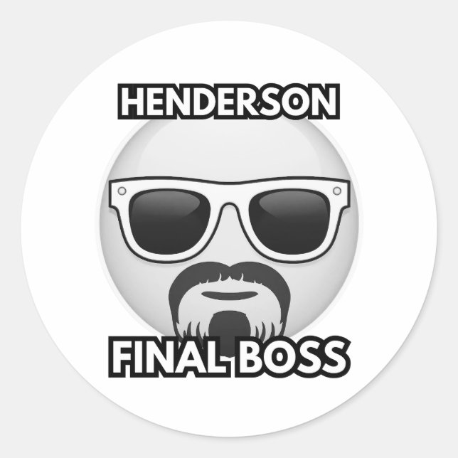 Sticker Rond Henderson Final Boss Cool Emoji (Devant)