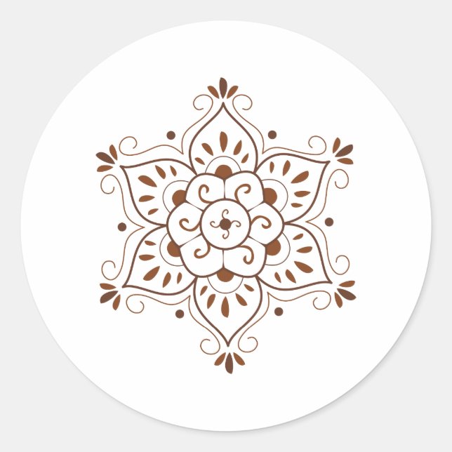 Sticker Rond Henna Tattoo Mandala (Devant)