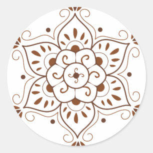 Sticker Rond Henna Tattoo Mondala
