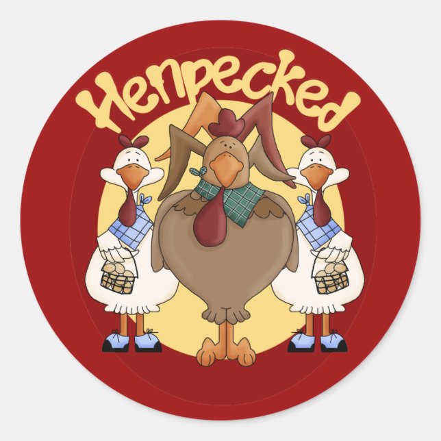 Sticker Rond Henpecé (Devant)