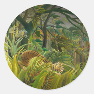 Sticker Rond Henri Rousseau - Surpris !