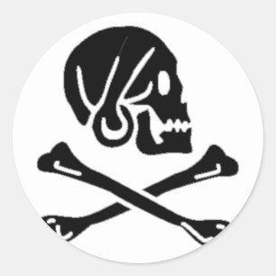 Sticker Rond Henry chaque drapeau de pirate authentique