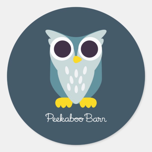 Sticker Rond Henry le hibou (Devant)
