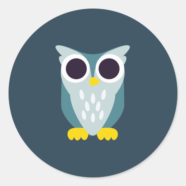 Sticker Rond Henry le hibou (Devant)