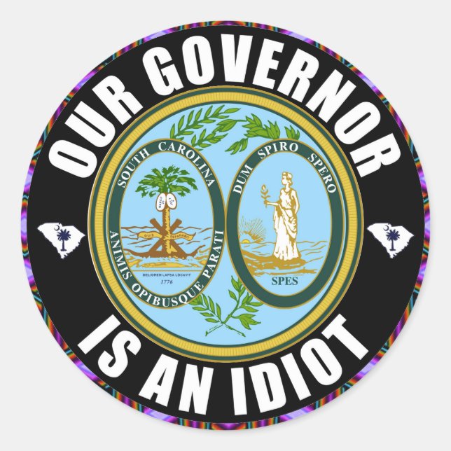 Sticker Rond Henry McMaster est un idiot (Devant)