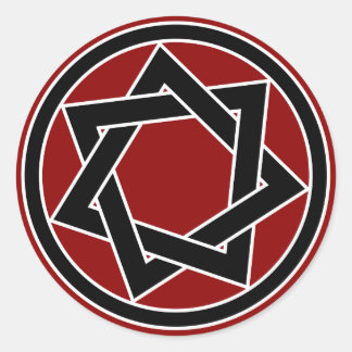 Sticker Rond Heptagram noir