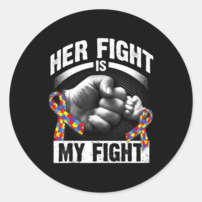 Sticker Rond Her Fight Is (Devant)