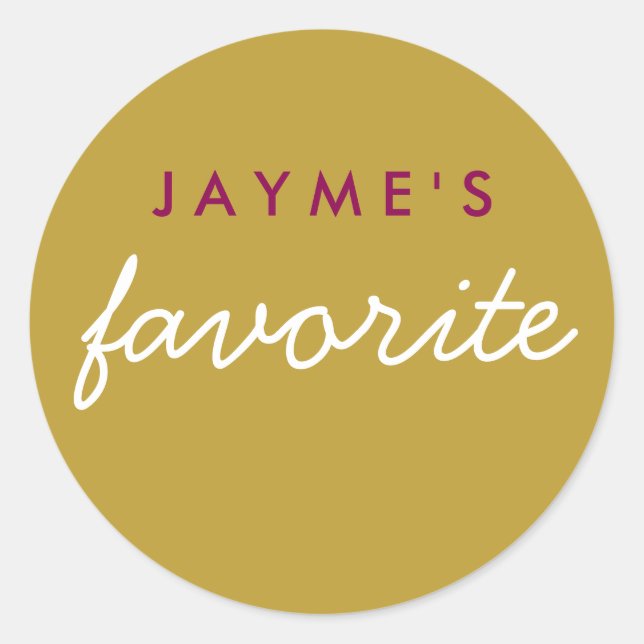 Sticker Rond "Her" Snack préféré Magenta Gold (Devant)